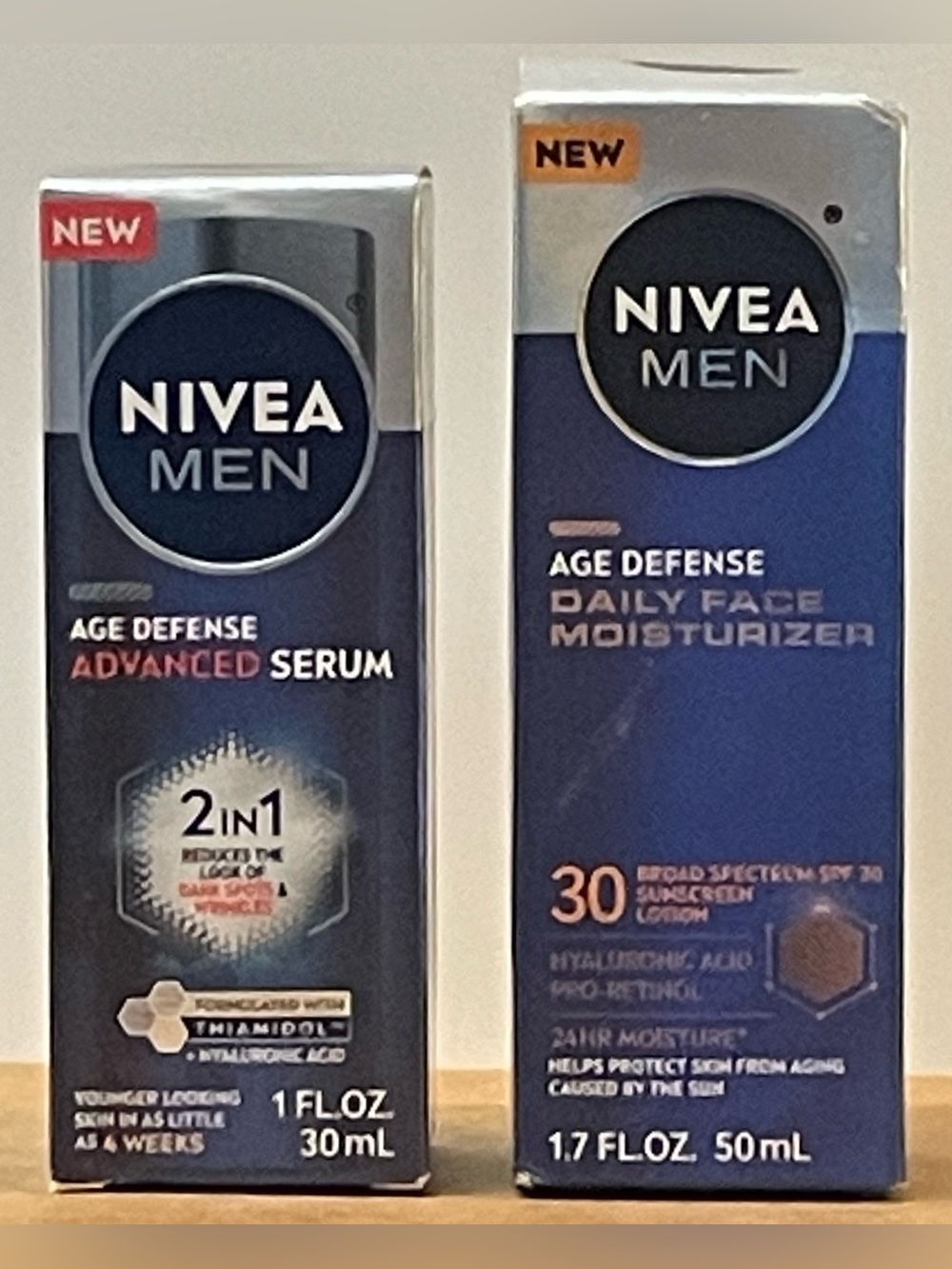 NIVEA MEN Age Defense Daily Face Moisturizer & Serum Duo